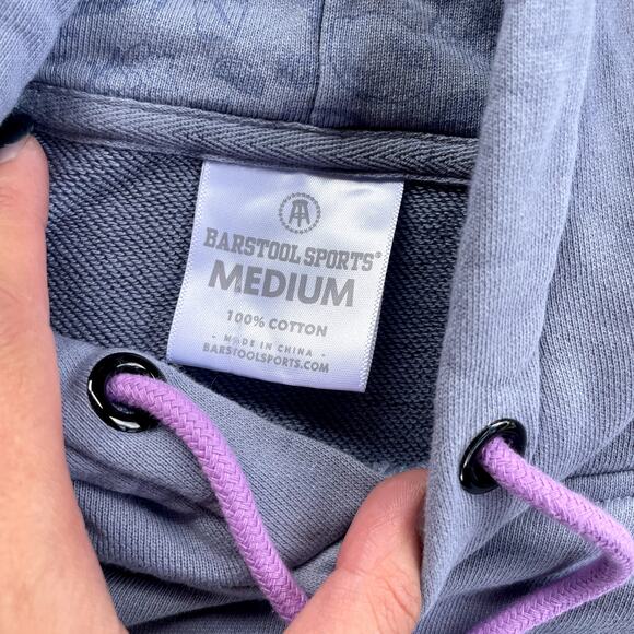 Barstool Sports "The Stoolie" Purple Tie-Dye Hoodie Men's Sweatshirt - Size M - Picture 4 of 7
